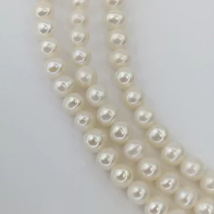 6mm Near-round AA White Pearl String - Image 3