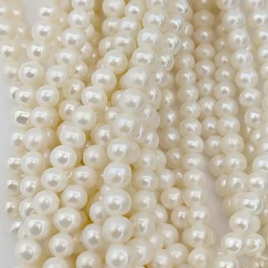 6mm Near-round AA White Pearl String - Image 4