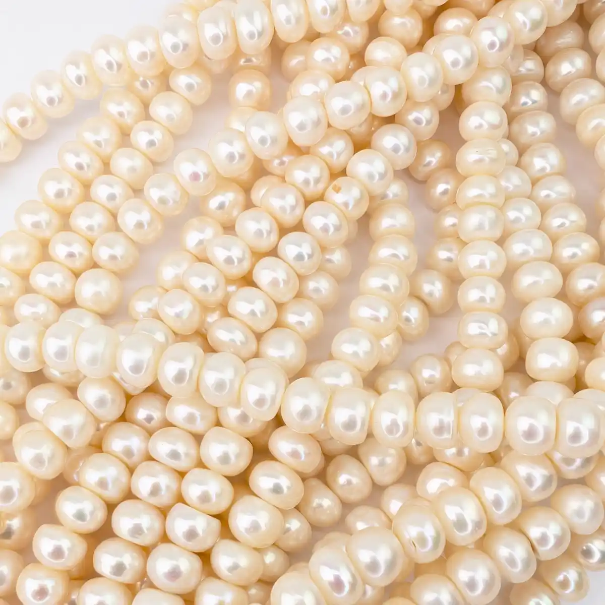 8mm Button Pearl AA Grade Loose String - Image 2