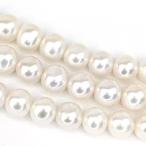 9mm Near-round Pearl Loose String, White AA - Image 3