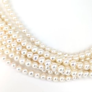 9mm Near-round Pearl Loose String, White AAA