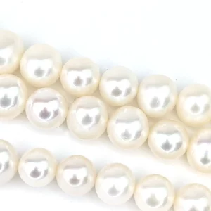 9mm Near-round Pearl Loose String, White AAA - Image 4