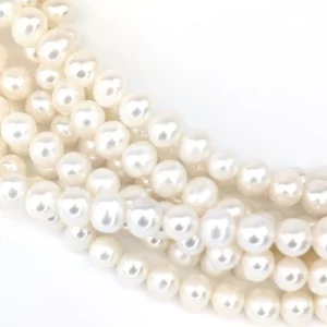 9mm Oval Pearl Loose String, White AAA - Image 4