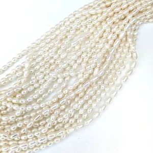 4mm Rice Seed Pearls Loose String, White - Image 5