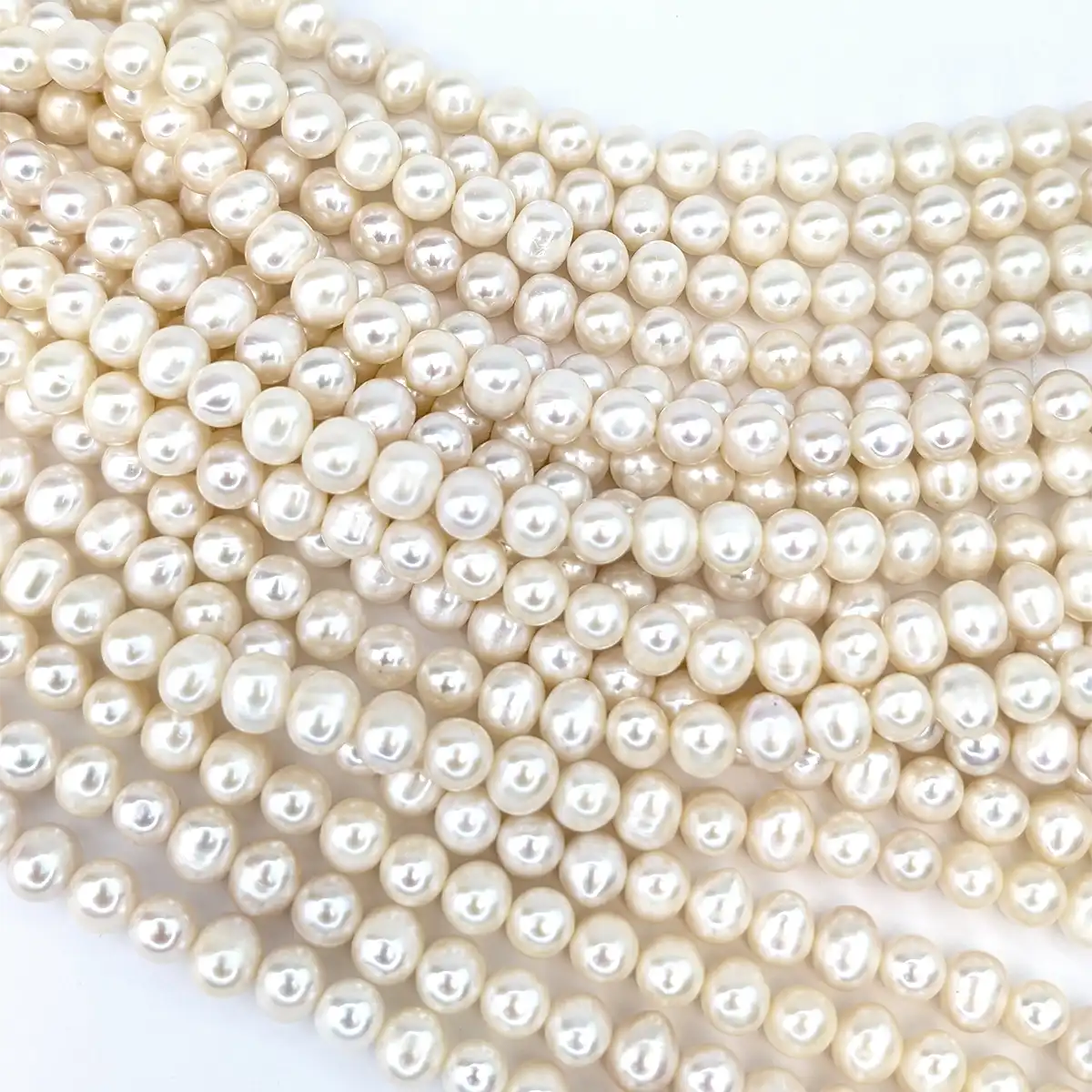 Oval 8mm Loose Pearl String - Image 2