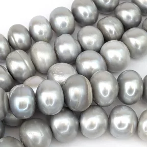 11-14mm Doughnut Silver Pearls - Image 5