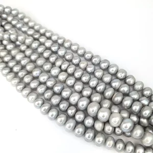 11-14mm Doughnut Silver Pearls