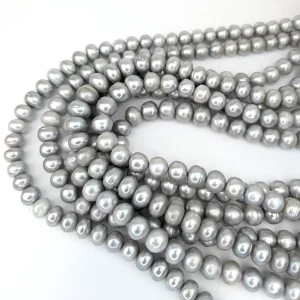 11-14mm Doughnut Silver Pearls - Image 3