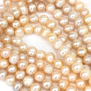 Near-Round 7mm Pearl String White or Peach - Image 11