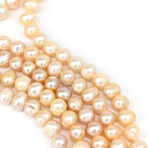 Near-Round 7mm Pearl String White or Peach - Image 8