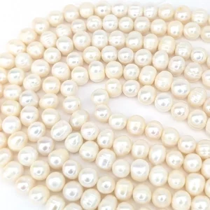 Near-Round 7mm Pearl String White or Peach - Image 4