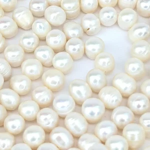 Near-Round 7mm Pearl String White or Peach - Image 2