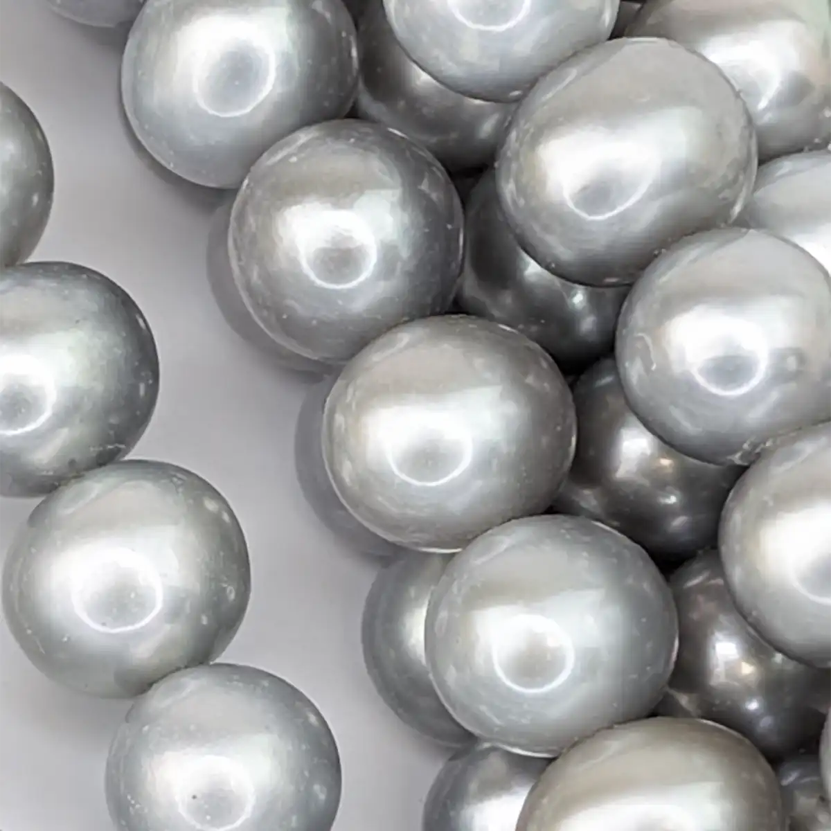 Near-Round 7mm Silver Pearls, Nice Lustre - Image 6