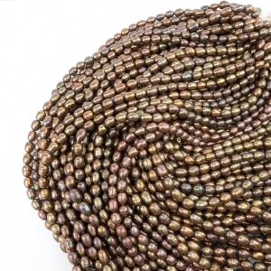 Beautiful Brown Rice Pearl String, 7mm