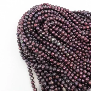 Burgundy Off-Round Pearl String, 7mm - Image 7