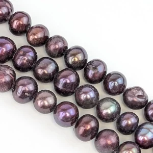 Burgundy Off-Round Pearl String, 7mm - Image 6