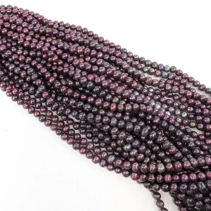 Burgundy Off-Round Pearl String, 7mm