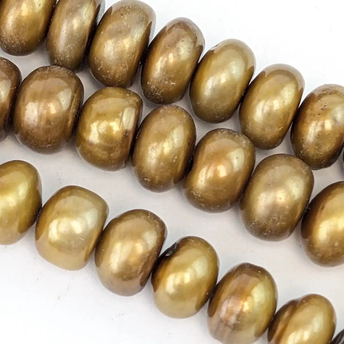 Bronze Doughnut Pearl String, 9mm - Image 2