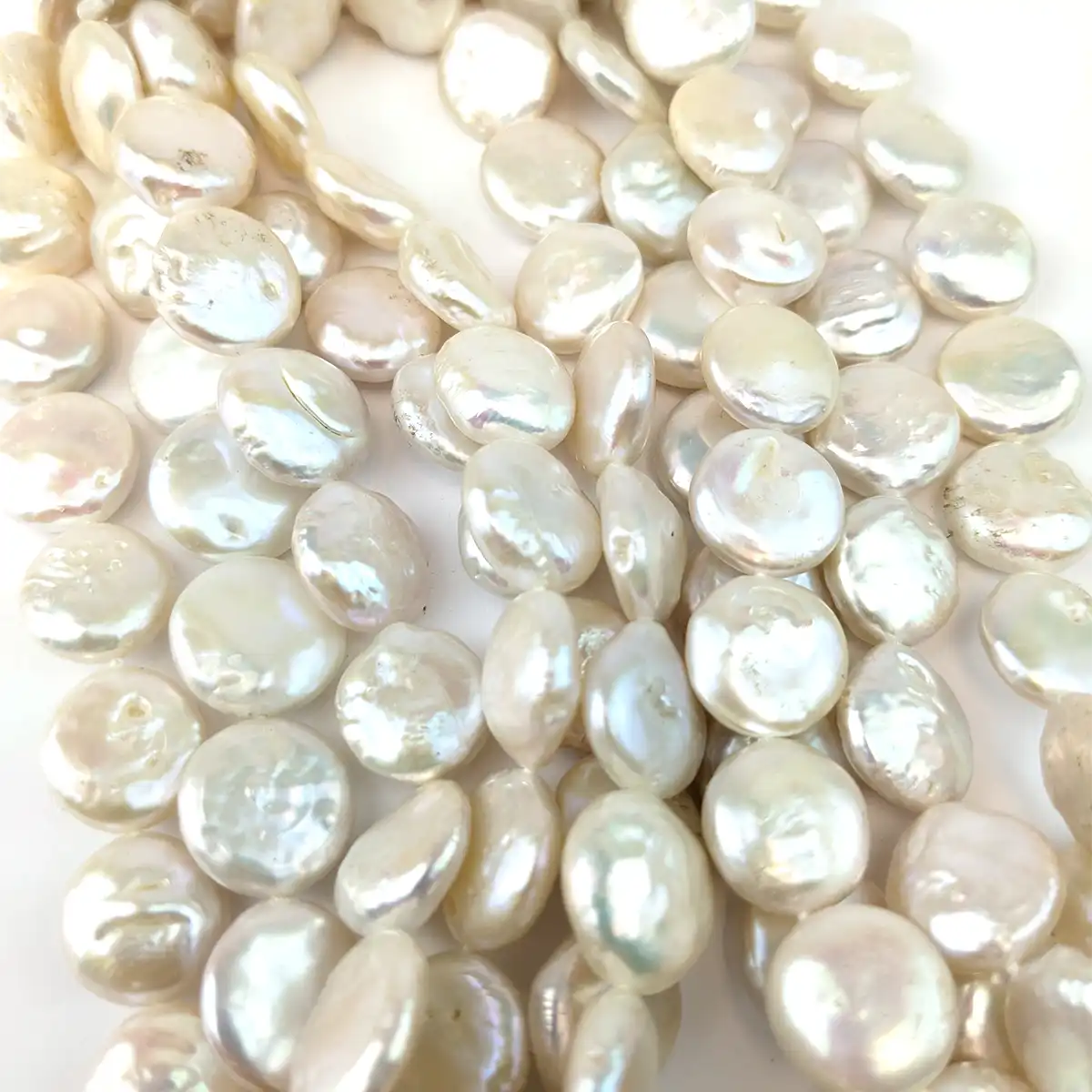 Coin Pearls 13-14mm, White - Image 5