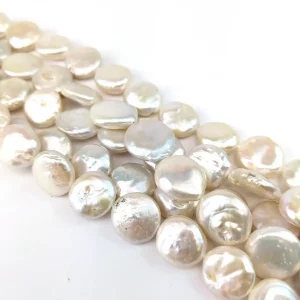Coin Pearls 13-14mm, White - Image 4