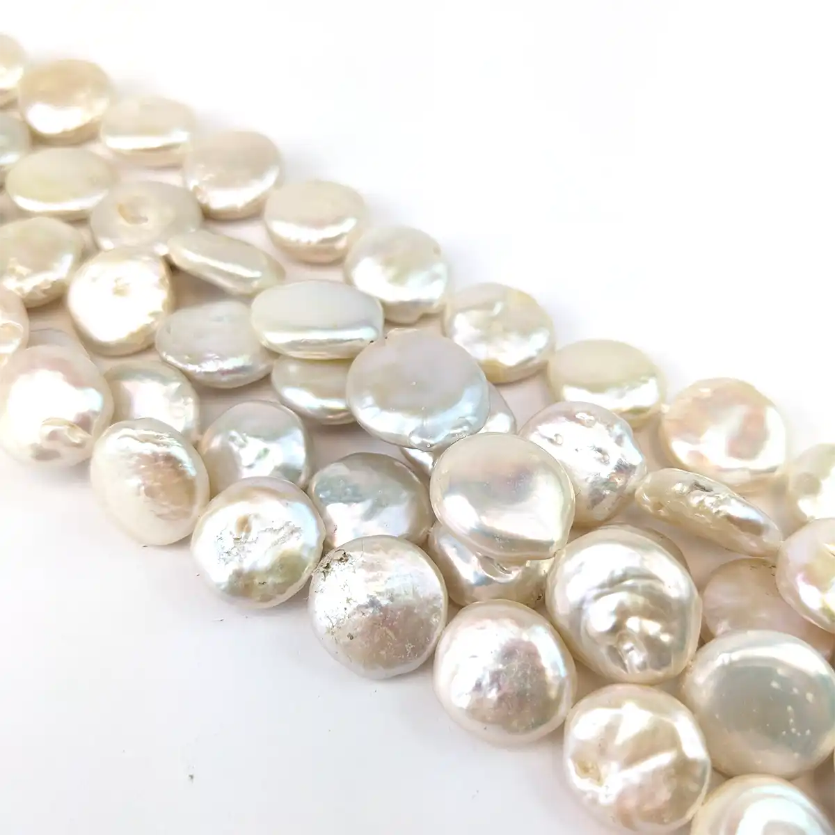 Coin Pearls 13-14mm, White - Image 4