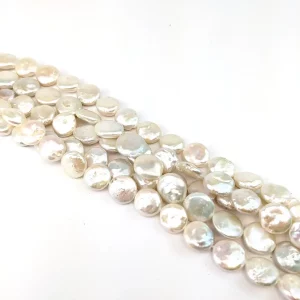 Coin Pearls 13-14mm, White