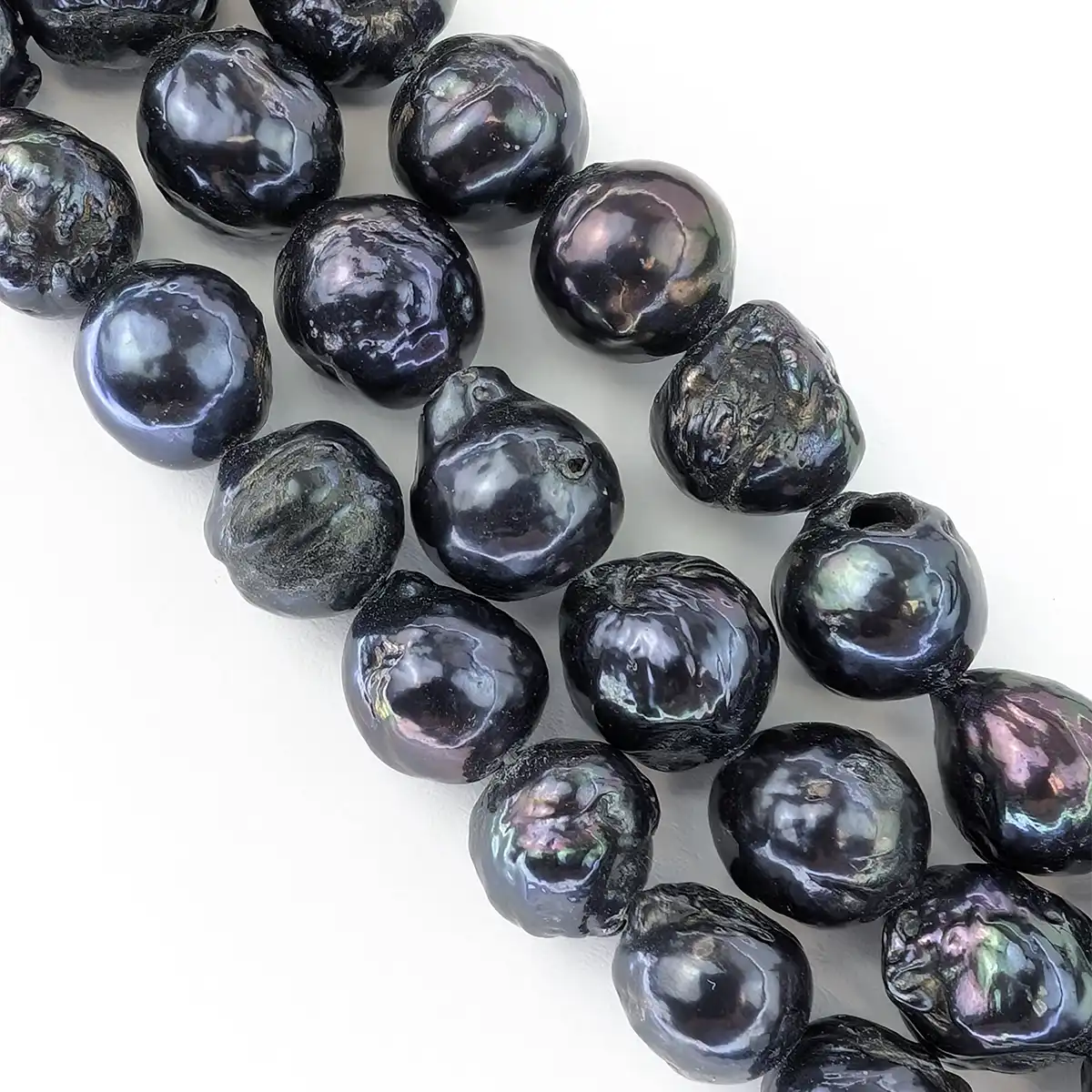 12mm Black Raisin Skin Pearls - Image 4
