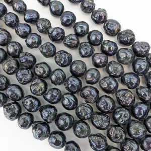 12mm Black Raisin Skin Pearls