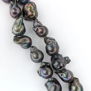 Baroque Round Peacock Black Pearls - Image 6