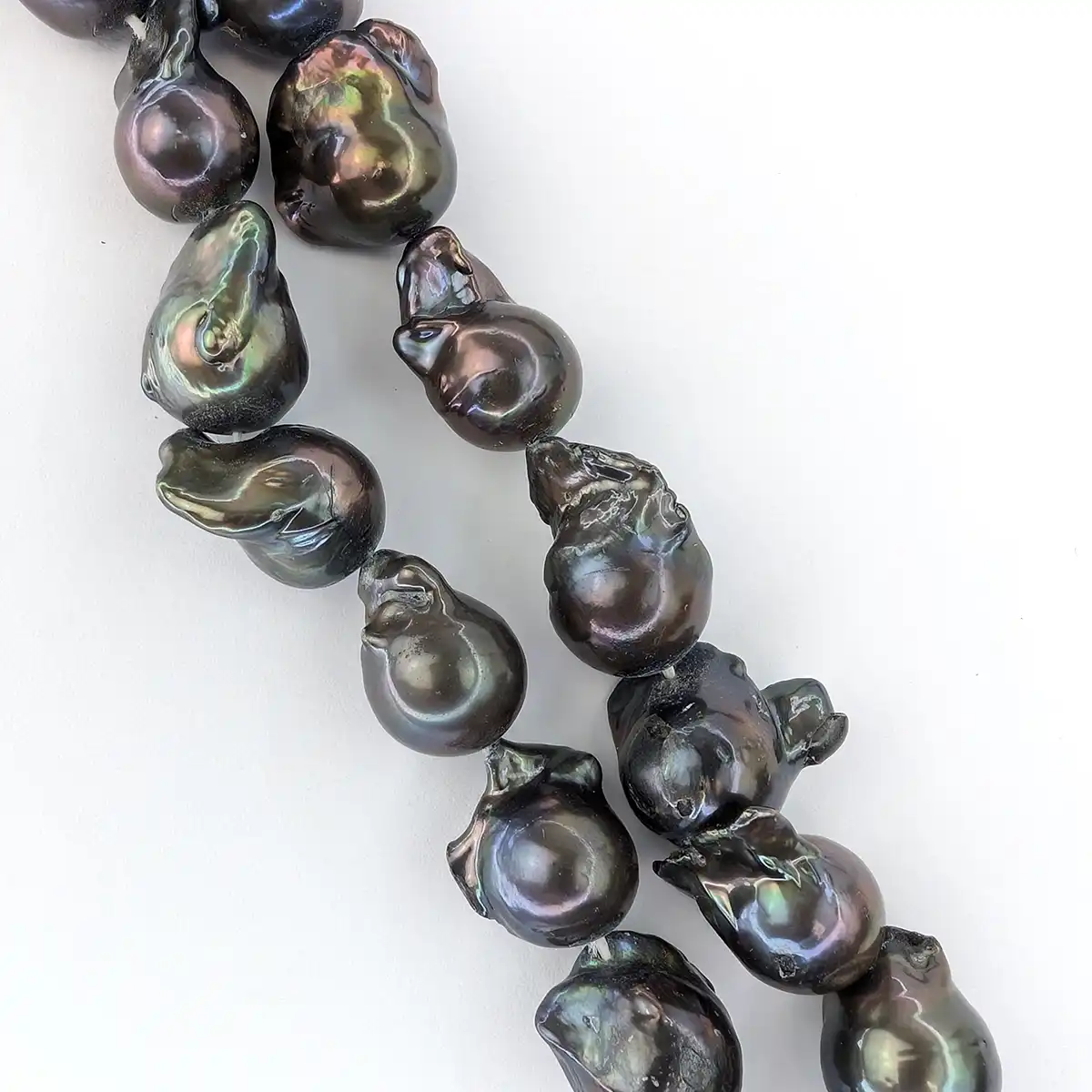 Baroque Round Peacock Black Pearls - Image 6