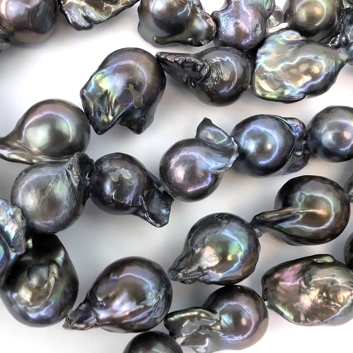 Baroque Round Peacock Black Pearls - Image 2