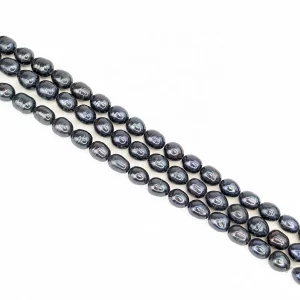7x9mm Freshwater Dark Blue Black Pearl String - Image 4