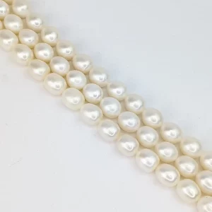 Alternative view of Freshwater White Rice Pearl String - 10x12mm