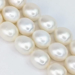 Freshwater White Rice Pearl String - 10x12mm