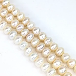 White Button Pearls - Freshwater String 8mm