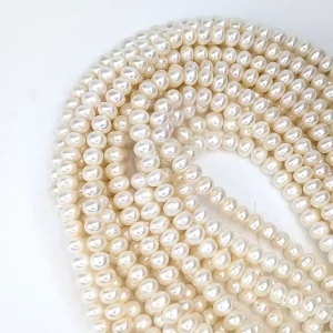 White Button Pearls - Freshwater String 8mm - Image 3