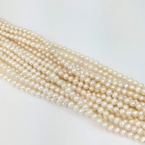 Freshwater Stringing Pearls - White 6mm - Image 3