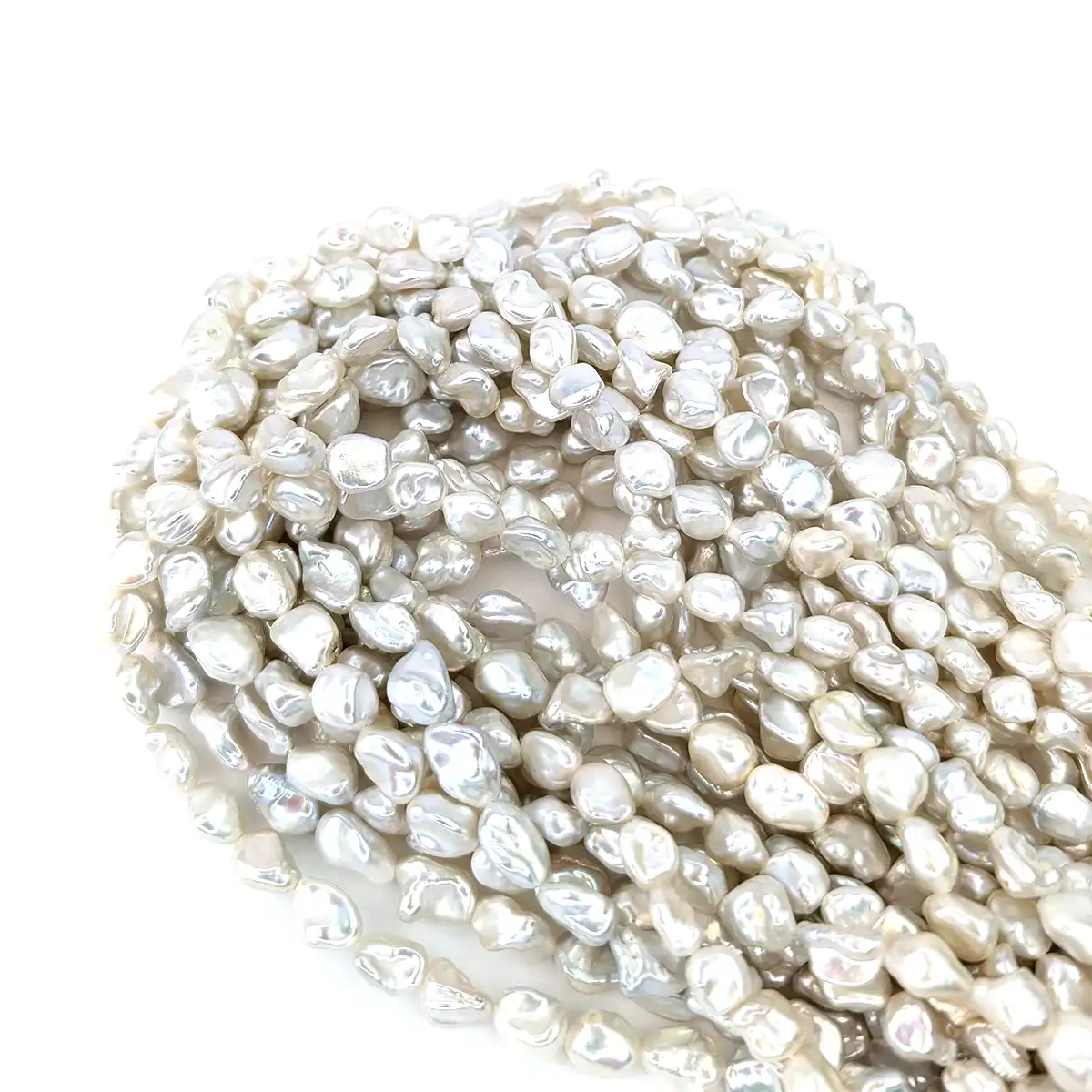 Freshwater Keshi Stringing Pearls White AAA grade - Image 3