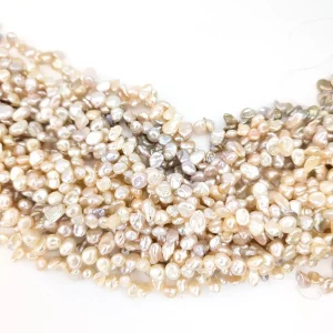 Peach-Lilac 8mm Keshi Pearl Loose String - Image 2