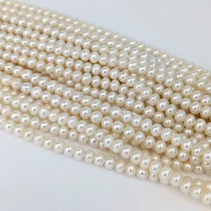 Button Pearl String - White Freshwater 6mm String - Image 3