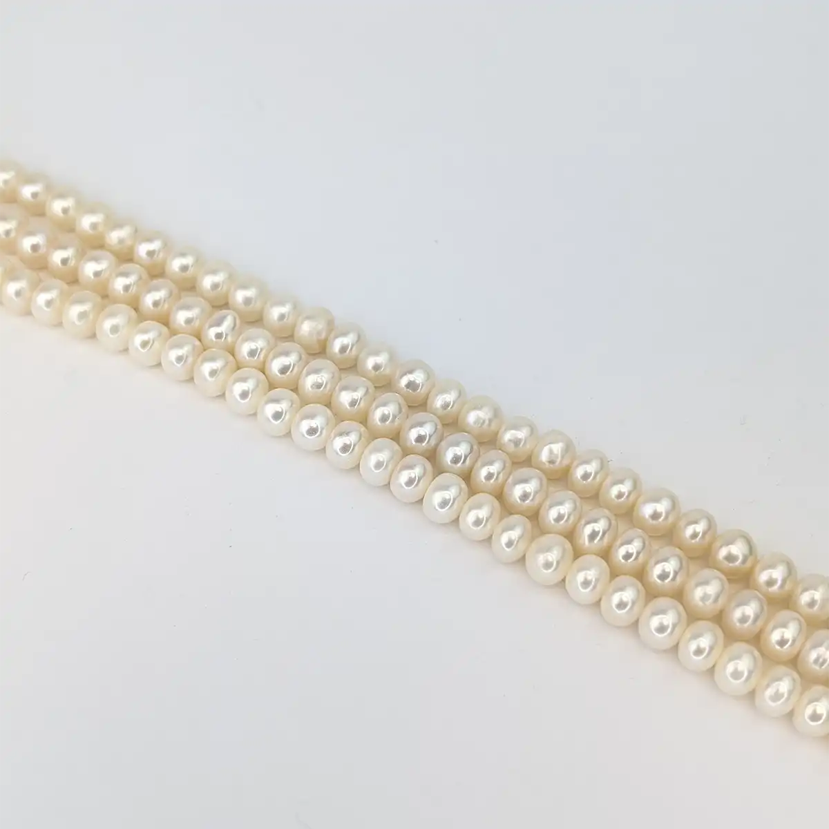 Button Pearl String - White Freshwater 6mm String - Image 5