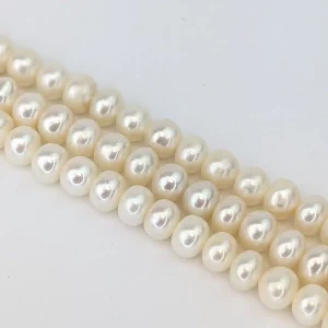 Button Pearl String - White Freshwater 6mm String