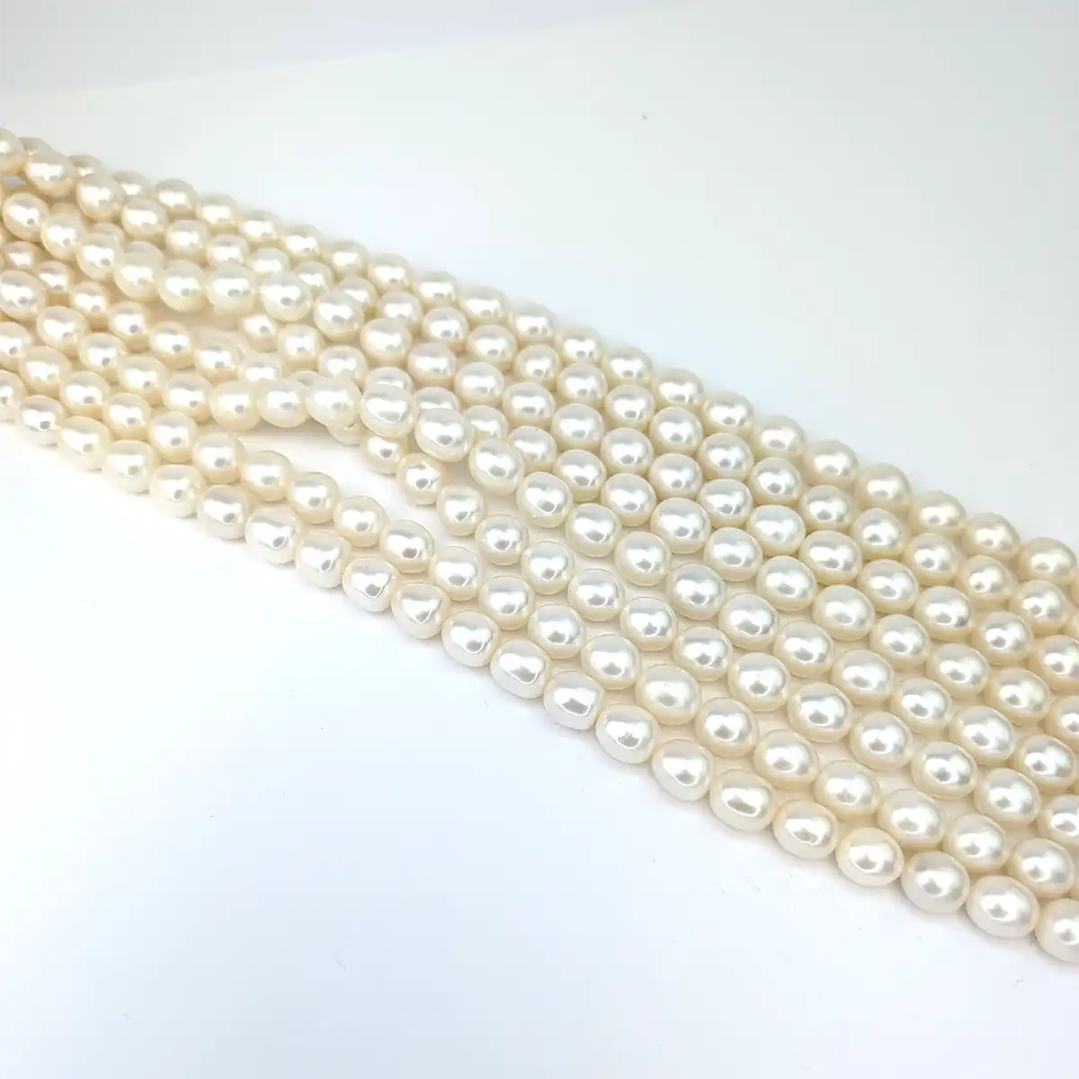 Freshwater White Rice Pearl String - 10x12mm - Image 7