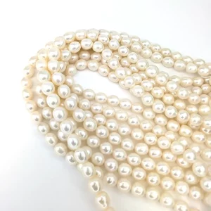 Freshwater White Rice Pearl String - 10x12mm - Image 6