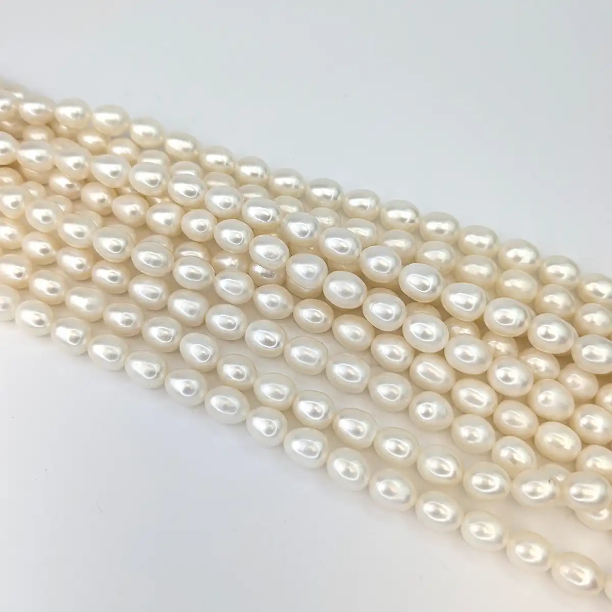 White Rice Pearl String - Freshwater 9mm AAA - Image 2