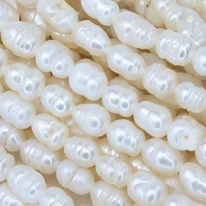 Rice Nugget Pearl String - Freshwater 4.5-5mm - Image 4