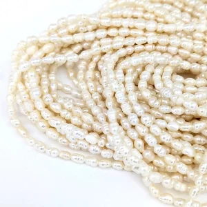 Rice Nugget Pearl String - Freshwater 4.5-5mm - Image 3