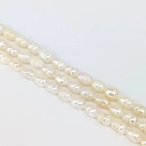 Rice Nugget Pearl String - Freshwater 4.5-5mm - Image 2
