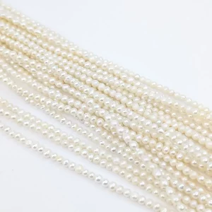 Near-Round Freshwater Pearls, 3mm - Image 3