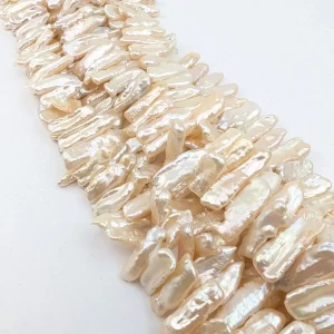 Side-drilled Biwa Tooth Pearls, Great Lustre - Image 3